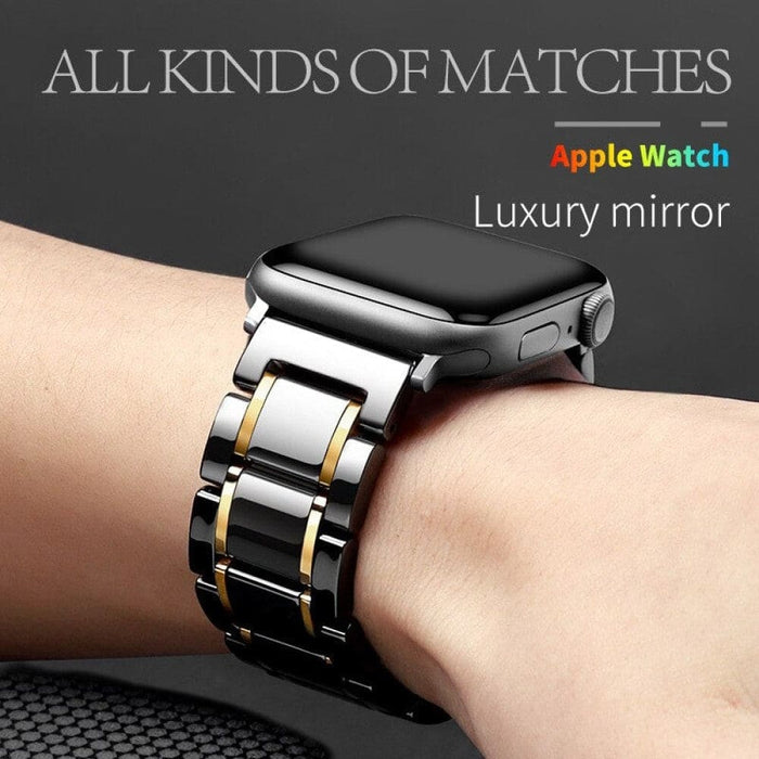 Stainless Steel Buckle Ceramic Strap For Apple Watch