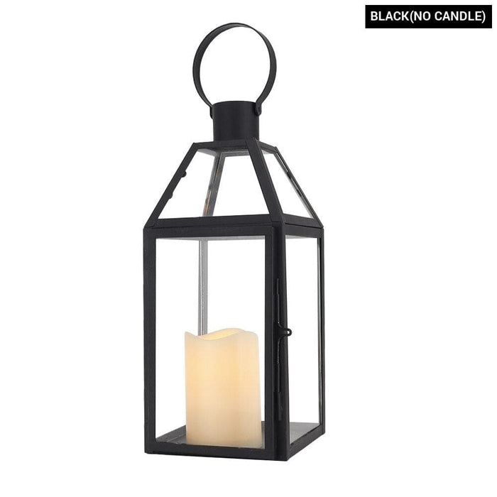 Stainless Steel Candle Hanging Lantern with Tempered Glass