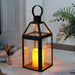 Stainless Steel Candle Hanging Lantern with Tempered Glass