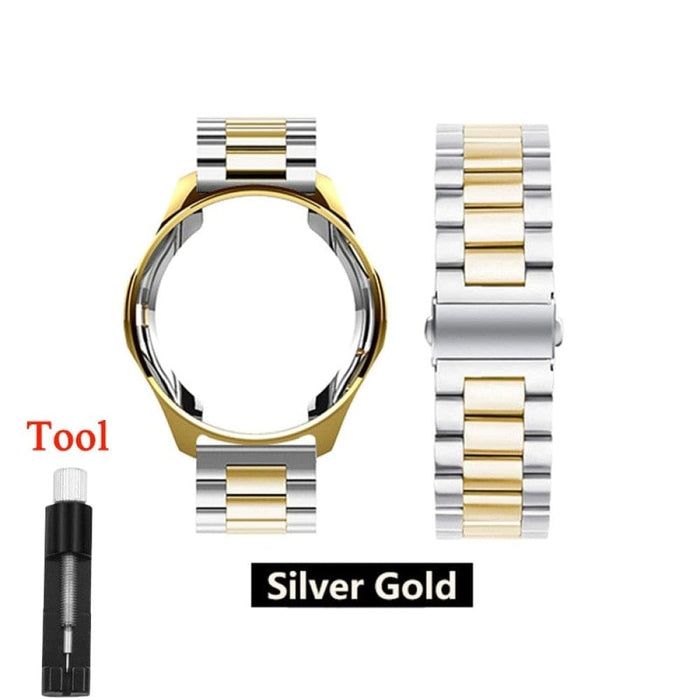 Stainless Steel Case + watch Band with Tool for Samsung