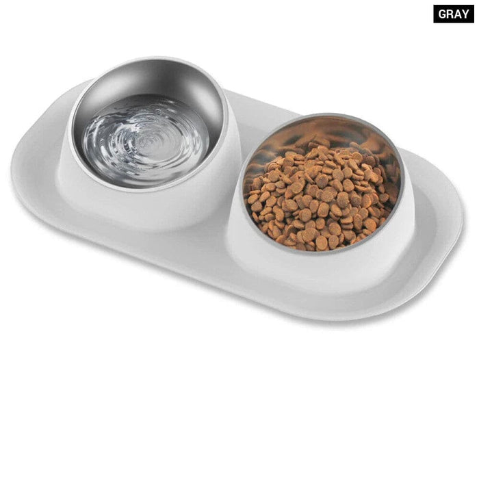 Stainless Steel Double Dog Bowl Anti Skid No Spill