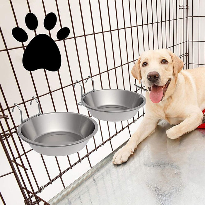 Stainless Steel Durable Water Drinking Food Hanging Pet