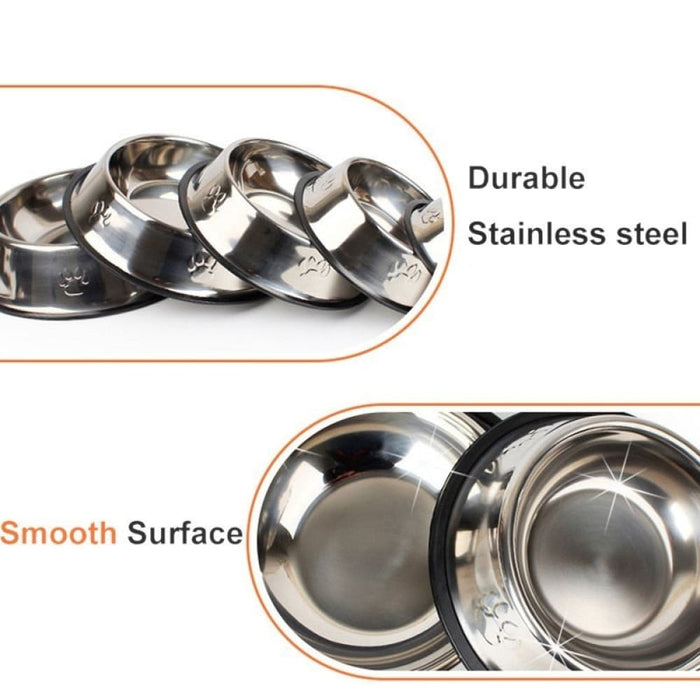 Stainless Steel Durable Pet Water Food Feeder Bowl