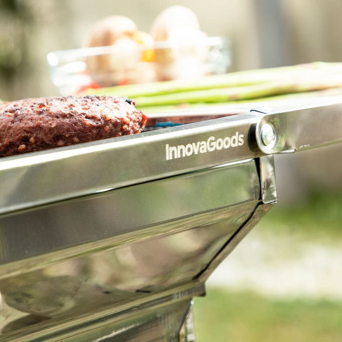 Stainless Steel Foldable Charcoal Bbq Exelq Innovagoods