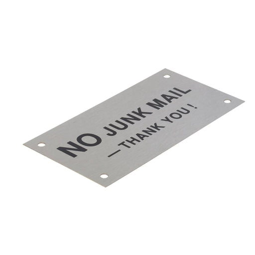 Stainless Steel No Junk Mail Sign