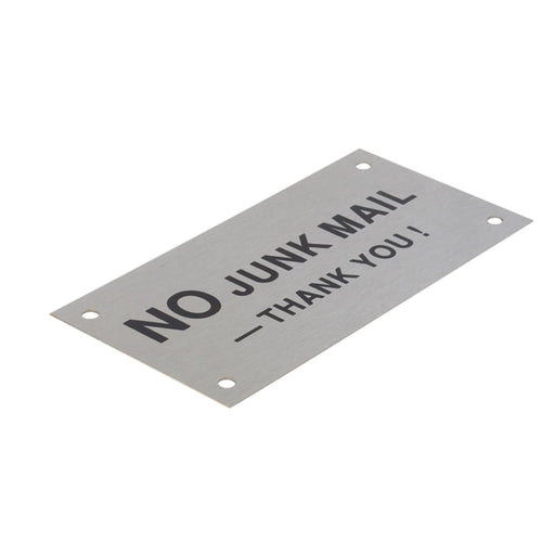 Stainless Steel no Junk Mail Sign