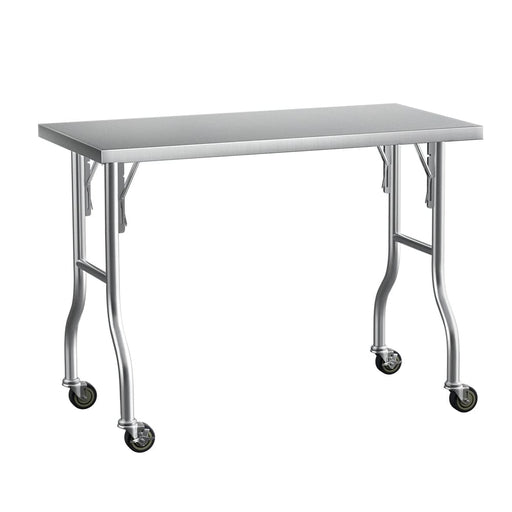 Stainless Steel Kitchen Benches Work Bench Wheels 122x61cm