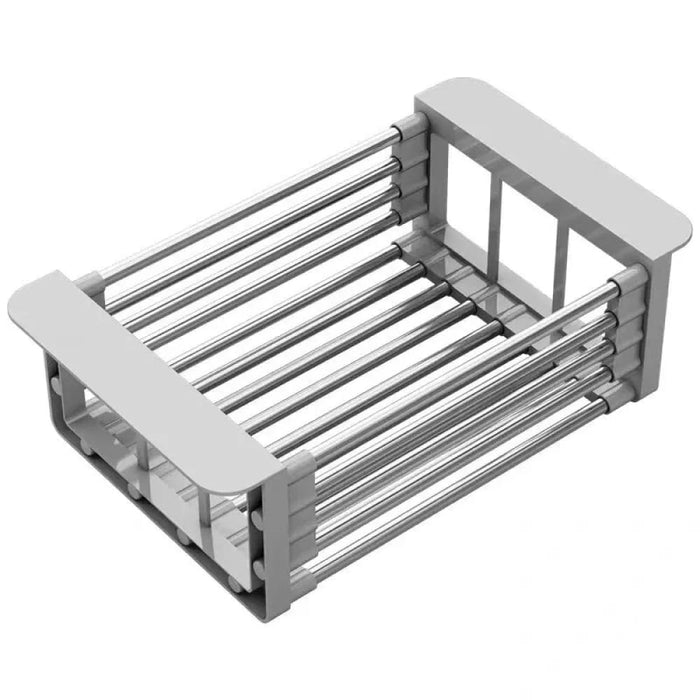 Stainless Steel Kitchen Sink Dish Drain Rack Folding Basket