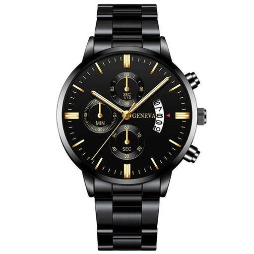 Stainless Steel Mens Luxury Watch with Calendar Business