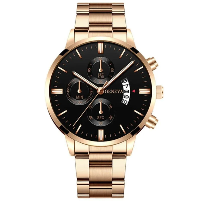 Stainless Steel Mens Luxury Watch with Calendar Business