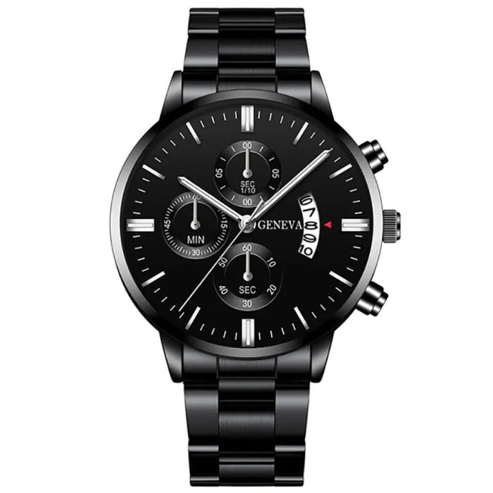 Stainless Steel Mens Luxury Watch with Calendar Business