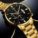 Stainless Steel Mens Luxury Watch with Calendar Business