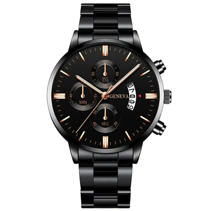 Stainless Steel Mens Luxury Watch with Calendar Business