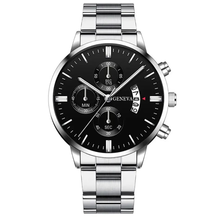Stainless Steel Mens Luxury Watch with Calendar Business