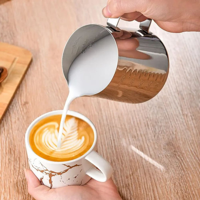 Stainless Steel Milk Frothing Jug Silver Coffee Latte