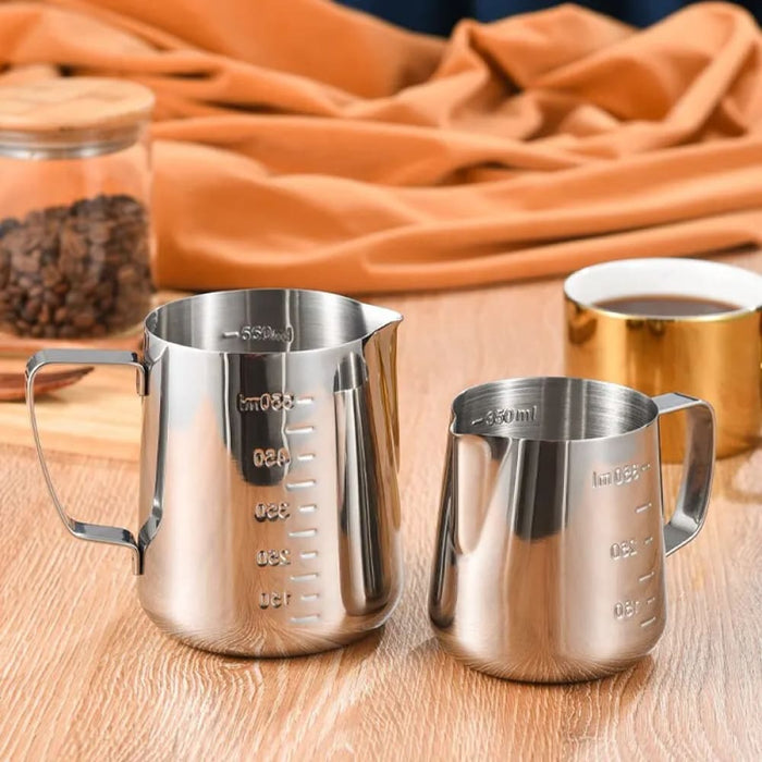 Stainless Steel Milk Frothing Jug Silver Coffee Latte