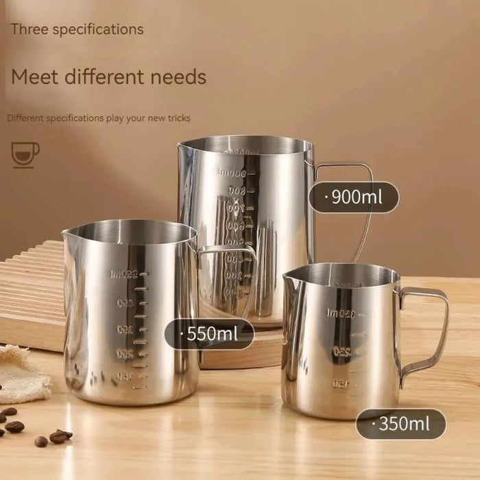 Stainless Steel Milk Frothing Jug Silver Coffee Latte