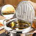 Stainless Steel Oil Pan with Thermometer and Cover