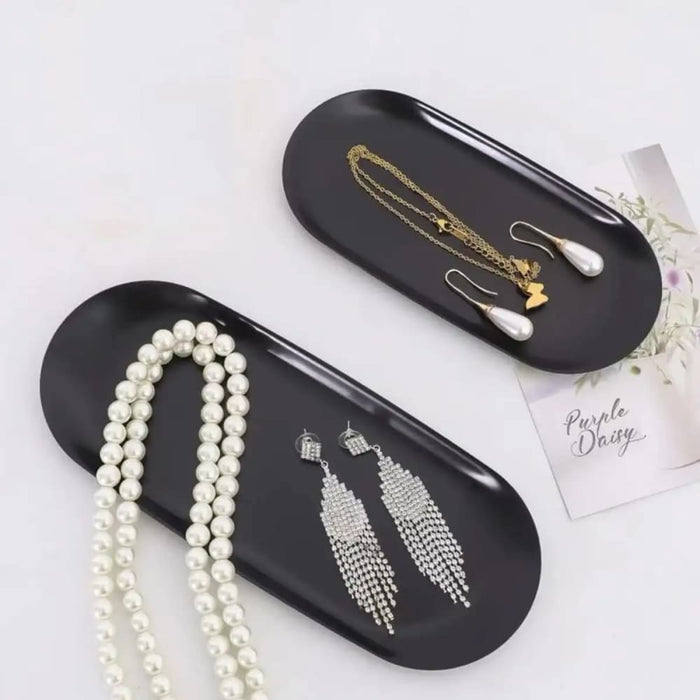 Stainless Steel Oval Tray for Jewellery Storage and Desktop