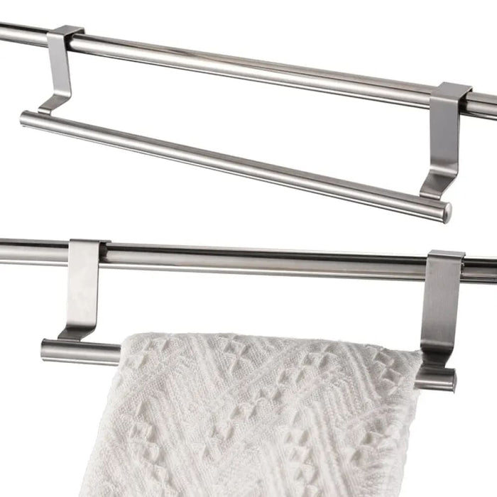 Stainless Steel Over Door Towel Rack Bathroom Kitchen