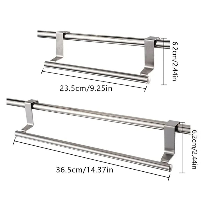 Stainless Steel Over Door Towel Rack Bathroom Kitchen