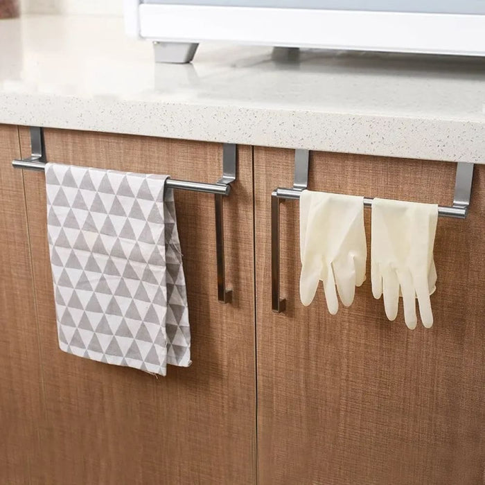 Stainless Steel Over Door Towel Rack Bathroom Kitchen