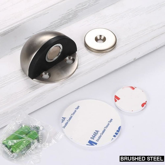Stainless Steel Rubber Magnetic Door Stopper Non Punching