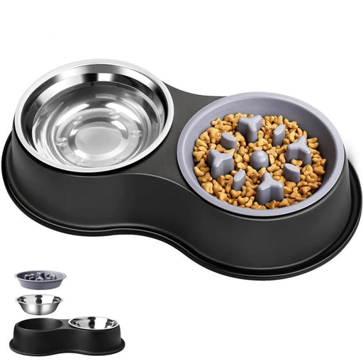 Stainless Steel Non - slip Pet Water Food Dishes Feeder