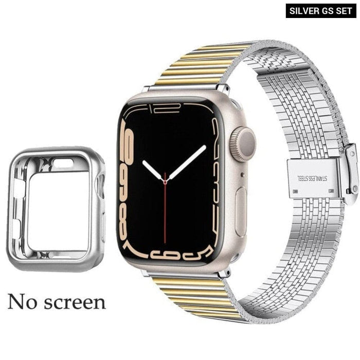Stainless Steel Strap For Apple Multicolour Watch