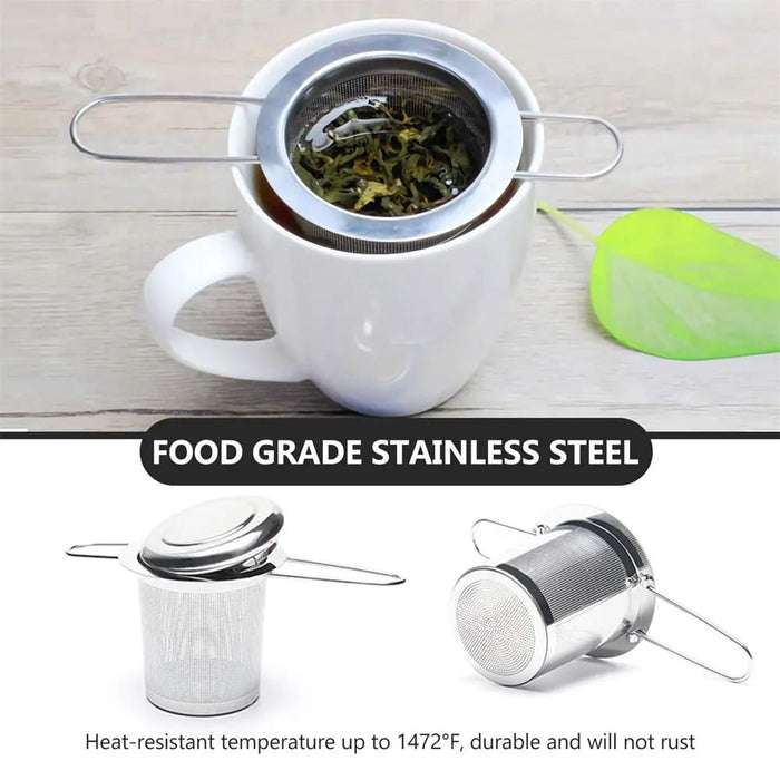 Stainless Steel Tea Infuser with Lid Reusable Mesh Strainer
