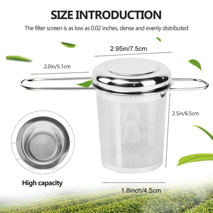 Stainless Steel Tea Infuser with Lid Reusable Mesh Strainer