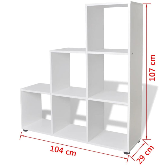 Staircase Bookcase Display Shelf 107 Cm White Xaxppx