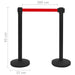 Stanchions with Belts 4 Pcs Airport Barrier Iron Black