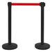 Stanchions with Belts 4 Pcs Airport Barrier Iron Black
