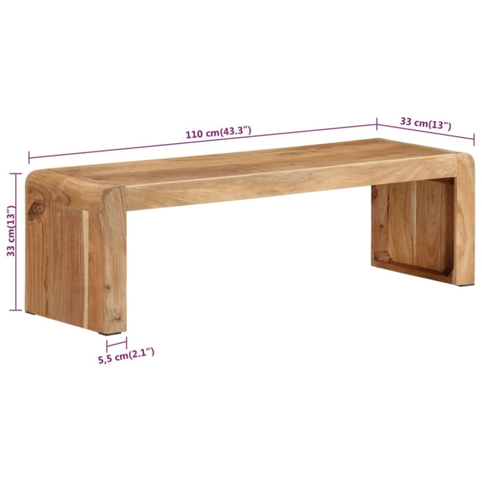 Tv Stand 110x33x33 Cm Solid Wood Acacia Tpolan