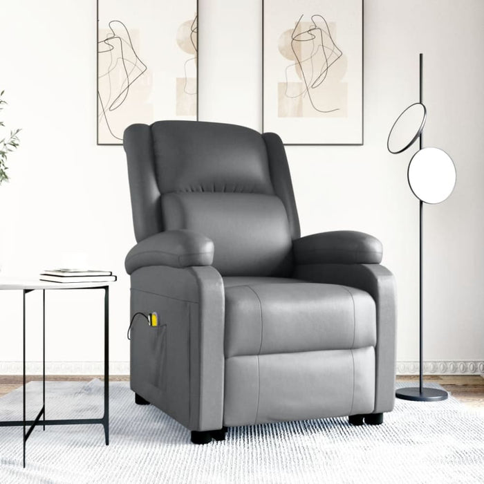 Stand Up Massage Chair Anthracite Faux Leather Tbktktp
