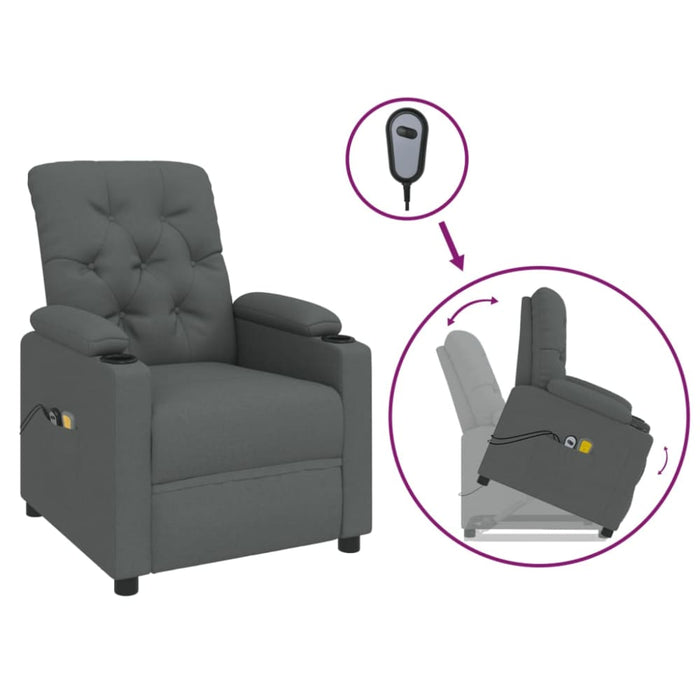 Stand Up Massage Chair Dark Grey Fabric Tbkaxlk