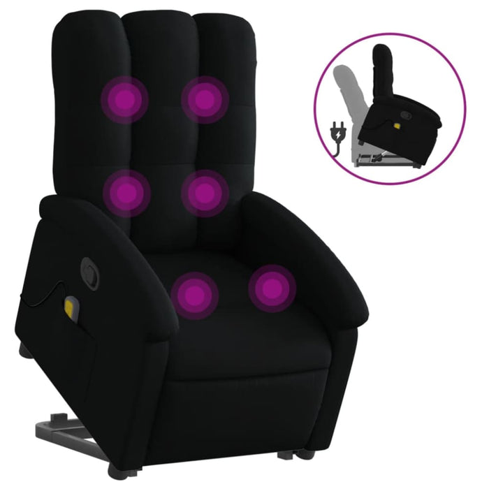 Stand Up Massage Recliner Chair Black Fabric Txbpabx