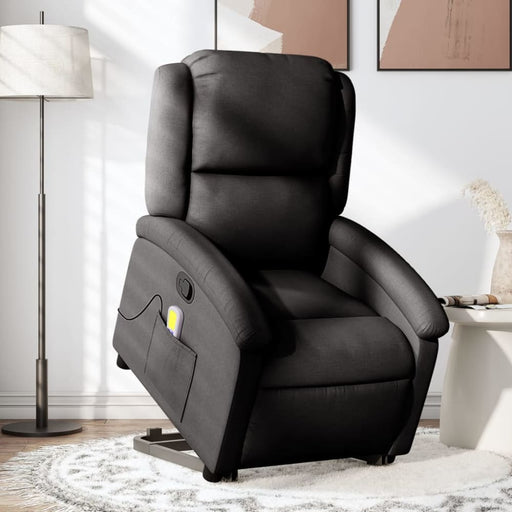 Stand Up Massage Recliner Chair Black Fabric Txbpata