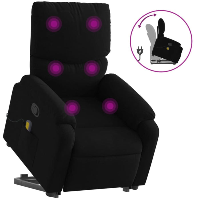Stand Up Massage Recliner Chair Black Fabric Txbpibx