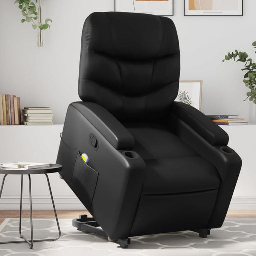Stand Up Massage Recliner Chair Black Faux Leather Txbplpp