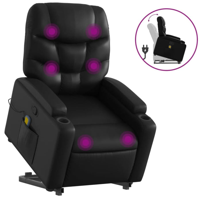 Stand Up Massage Recliner Chair Black Faux Leather Txbplpp