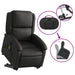 Stand Up Massage Recliner Chair Black Real Leather Txbpant