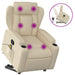 Stand Up Massage Recliner Chair Cream Fabric Txbppni