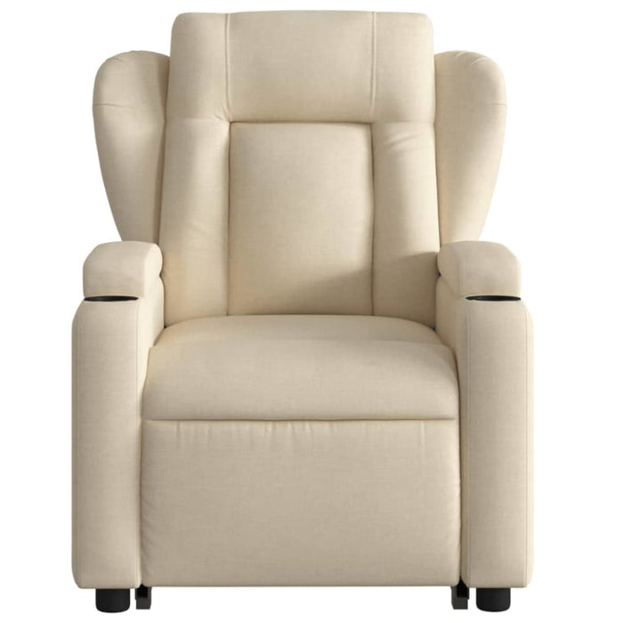 Stand Up Massage Recliner Chair Cream Fabric Txbppni