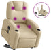 Stand Up Massage Recliner Chair Cream Fabric Txbppto