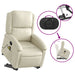 Stand Up Massage Recliner Chair Cream Faux Leather Txbpalb