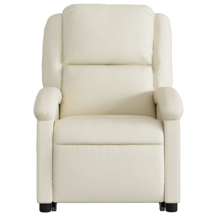 Stand Up Massage Recliner Chair Cream Faux Leather Txbpalb