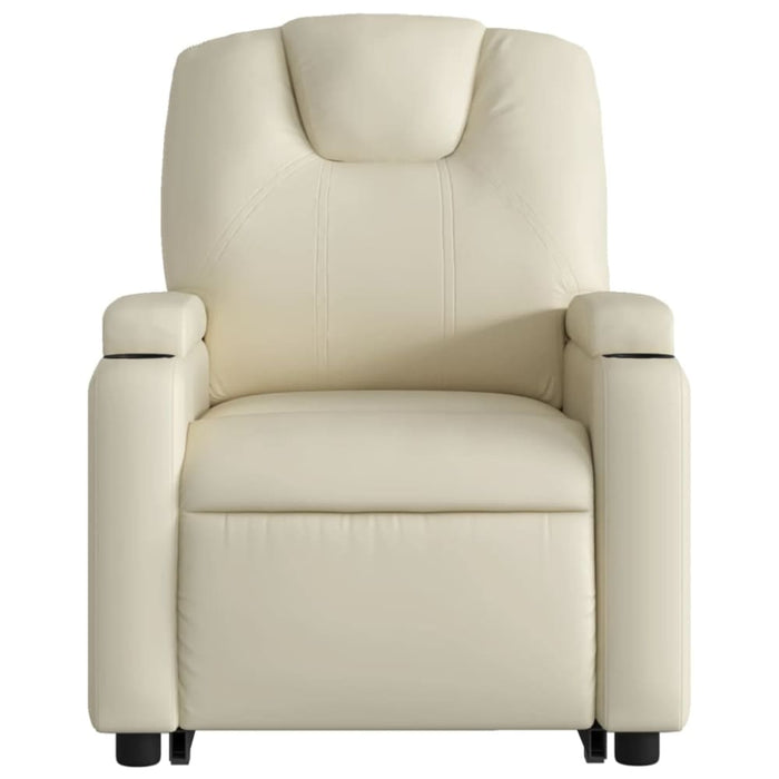 Stand Up Massage Recliner Chair Cream Faux Leather Txbpppl