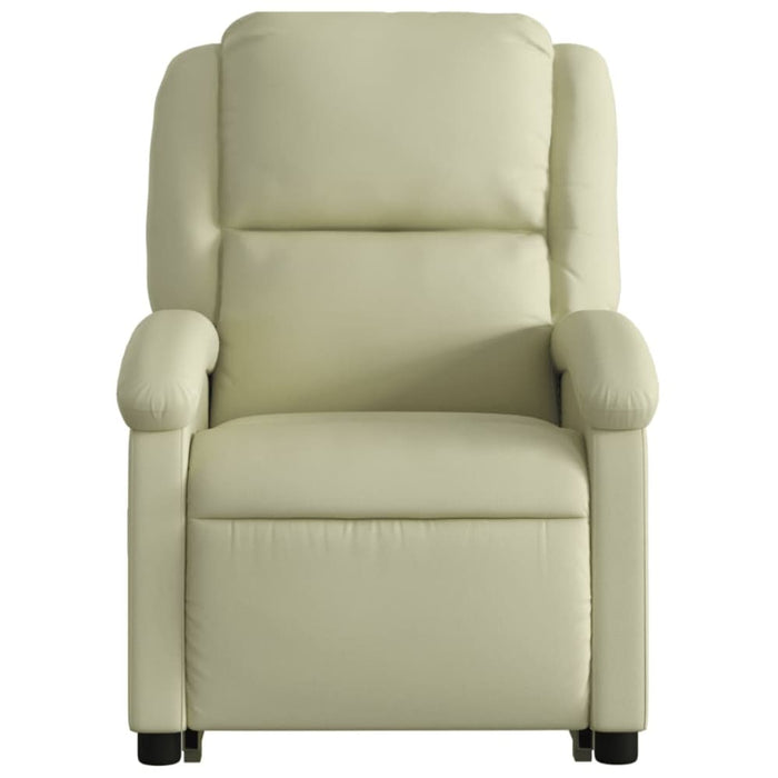 Stand Up Massage Recliner Chair Cream Real Leather Txbpana